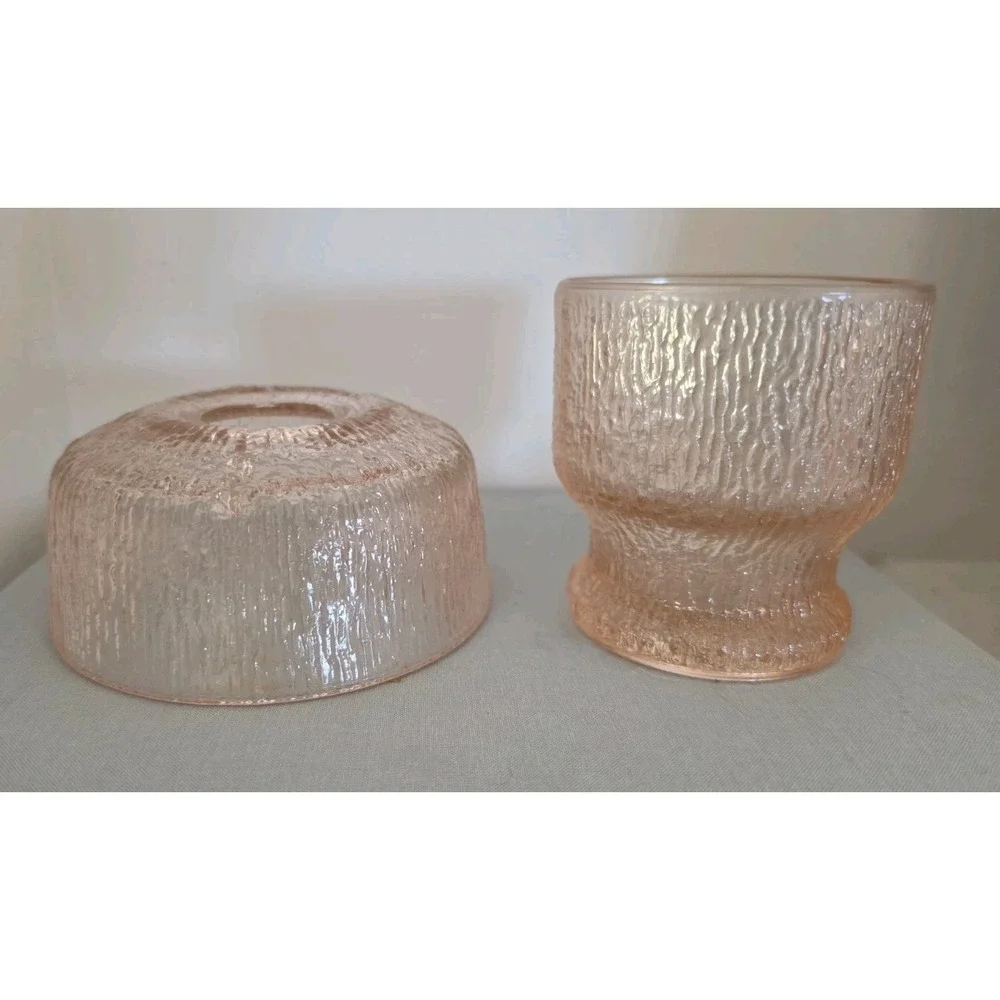 VTG A Tiara Exclusive Pink Glass Fairy Lamp Mushroom Accent Light Cottagecore